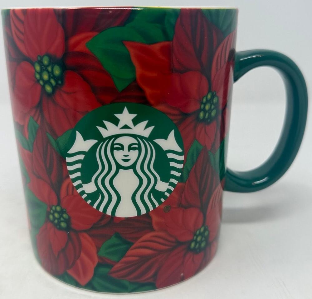 Starbucks 2020 Christmas Red Green Poinsettia Oversize Drinking Mug 26 fl oz